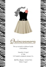 Zebra Quinceanera - Invitación De Quinceañera